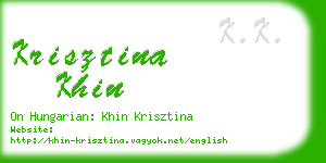 krisztina khin business card